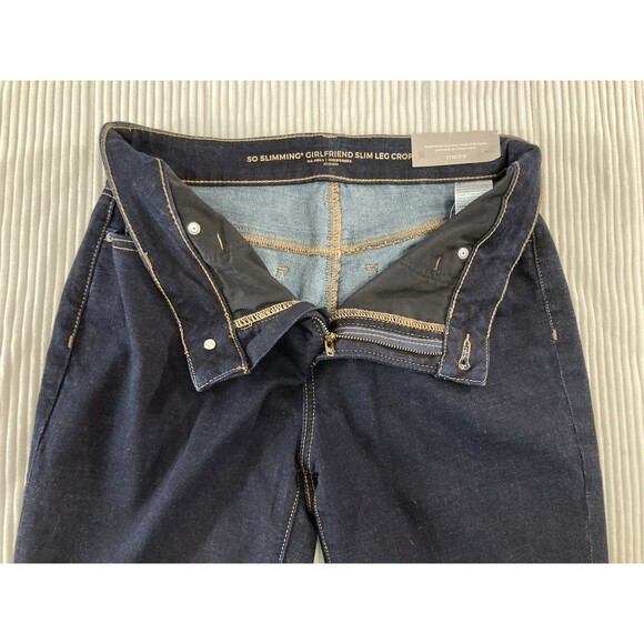 Chico’s Jeans 4 Blue Slimming Girlfriend Crop Denim Pants Casual Preppy Chic - Picture 6 of 11
